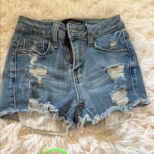 Girls Distressed Denim Shorts by Contravand